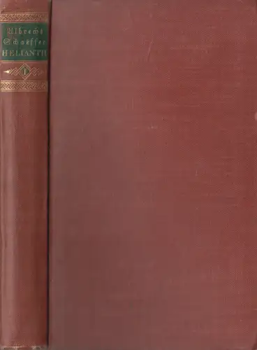 Buch: Helianth - Der drei Bände erster, Albrecht Schaeffer, 1924, Insel-Verlag