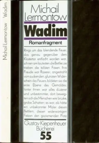 Buch: Wadim, Lermontow, Michail. Gustav Kiepenheuer Bücherei, 1985