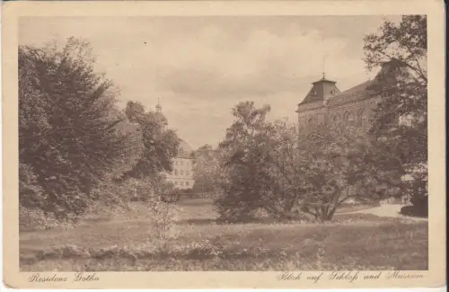 AK Residenz Gotha. Blick auf Schloß und Museum, 1924, A. Horn, Postkarte