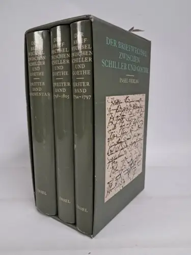 Buch: Der Briefwechsel zwischen Schiller und Goethe, S. Seidel, 3 Bände, Insel