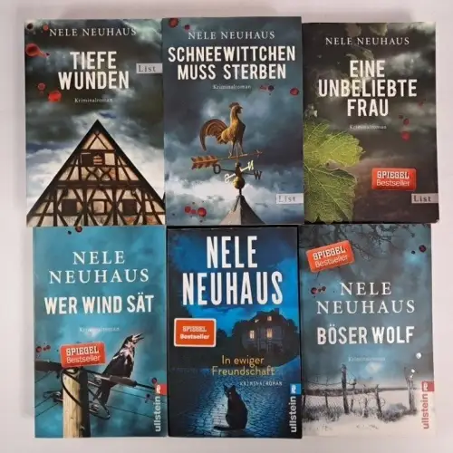 6 Bücher Nele Neuhaus: Schneewittchen, Wolf, Wind, Wunden, Freundschaft, Frau