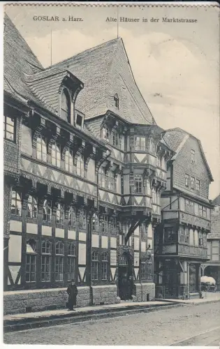 AK Goslar a. Harz. Alte Häuser in der Marktstrasse, ca. 1911, Postkarte