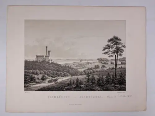 Lithographie: Blomenborg. Blomenburg. F. W. A. Nay, Baerentzen, Selenter See