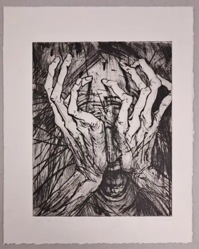 Kaltnadelradierung: Der junge Hebbel. Bernd Streiter, 1991, signiert, Original