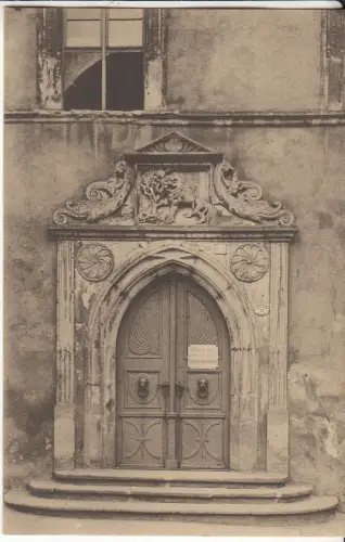 AK Pirna a. Elbe. Portal am Rathaus, ca. 1920, Brück & Sohn, Postkarte, gut
