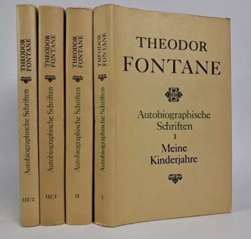 Buch: Autobiographische Schriften, Theodor Fontane. 3 in 4 Bände, 1982, Aufbau