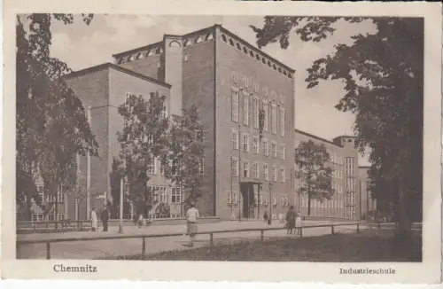 AK Chemnitz. Industrieschule, ca. 1931, Postkarte, gelaufen, gebraucht, gut