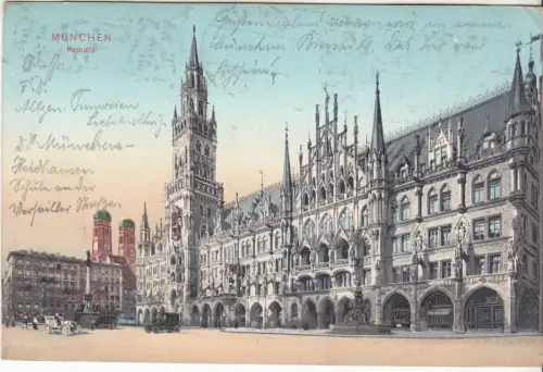 AK München. Rathaus, 1923, Leopold Kreutzer, Postkarte, gelaufen, gebraucht, gut