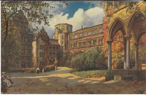 AK H. Hoffmann: Heidelberg - Der Schloßhof, ca. 1930, Kunstverlag Edm. v. König