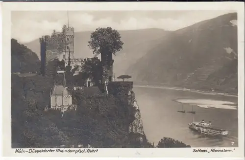 AK Ruine Ehrenfels b. Rüdesheim a. Rhein. Schloss Rheinstein, ca. 1930, F. Kratz