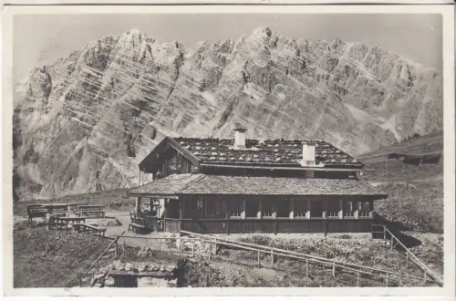 AK Springlkaser auf der Gotzenalm mit dem Watzmann, ca. 1932, Karl Ermisch