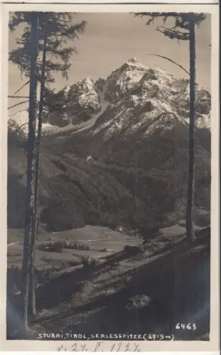 AK Stubai, Tirol, Serlesspitze, 1927, A. Stockhammer, Postkarte, ungelaufen, gut