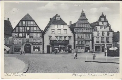 AK Bad Salzuflen. Altdeusche Häufer am Markt, 1906, Hermann Lorch, Postkarte