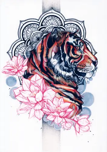 Kunstdruck: Artprint Tiger, Withy, Vanessa Mertens, wie neu!, Illustration