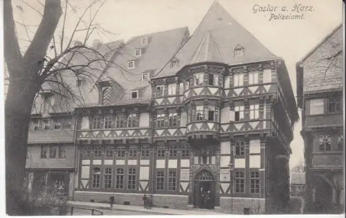 AK Goslar a. Harz. Polizeiamt, 1911, Mitteldeutsche Kunstanstalt Gebr. Heberlein