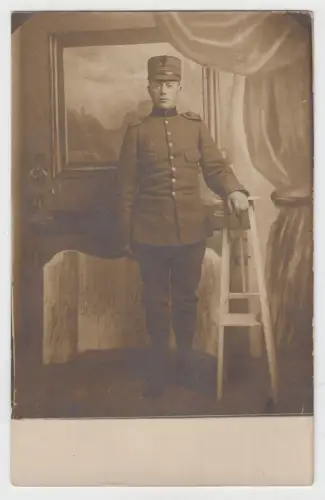 AK Soldat Erster Weltkrieg, Snelfotografie Lion, Spuistraat 60a, Den Haag