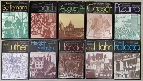10 Bücher Biografien Verlag Neues Leben: Luther, Händel, Fallada, Schliemann ...
