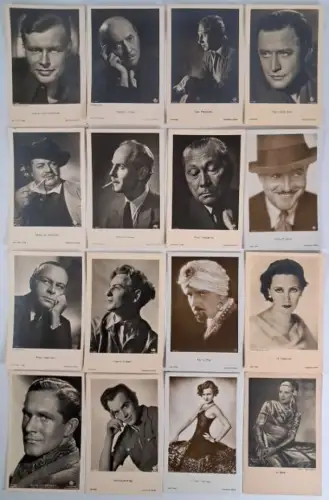 Lot: 16 unsignierte Autogrammkarten Schauspieler, Lilian Harvey, Lil Dagover ...