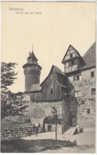 AK Nürnberg, Partie auf der Burg, 1911, Hermann Martin, gelaufen, gebraucht, gut