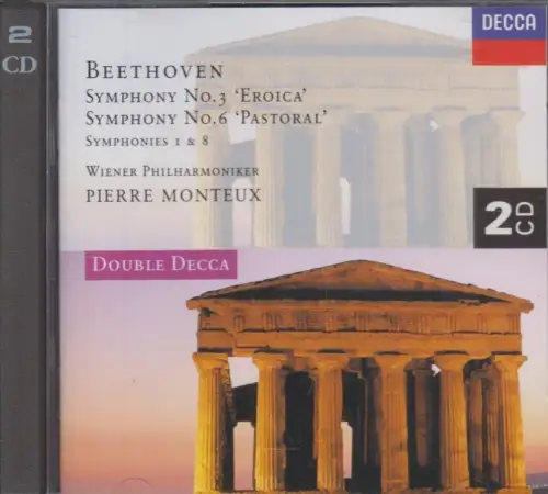 Doppel-CD: Beethoven, Symphony No. 1, 3, 6, 8, 1994, Pierre Monteux, Decca