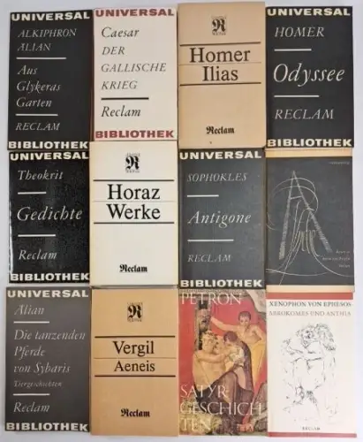 12 Bücher Reclam Universal Bibliothek Belletristik Versdichtung, Homer, Horaz...