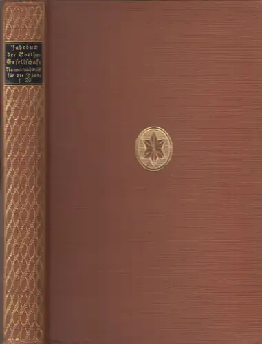 Buch: Jahrbuch der Goethe-Gesellschaft, Namennachweis für die Bände 1-20, Hecker
