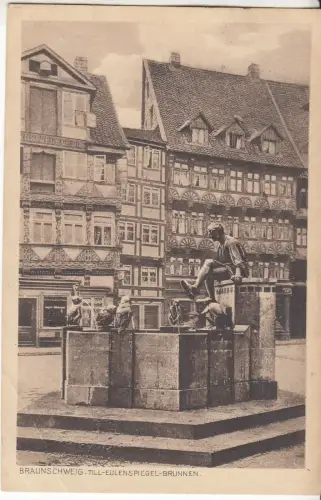 AK Braunschweig. Till-Eulenspiegel-Brunnen, ca. 1929, Gustav Störig, Postkarte