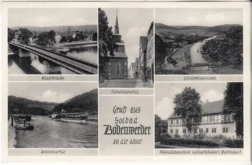 AK Gruß aus Solbad Bodenwerder an der Weser, Schöning & Co., gebraucht, gut