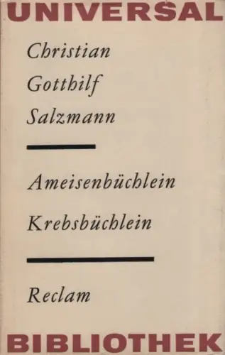 Buch: Krebsbüchlein Ameisenbüchlein, Salzmann, Christian Gotthilf. 1984