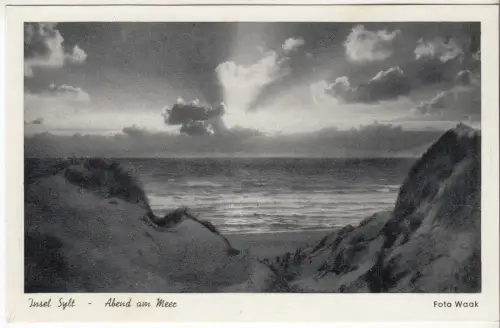 AK Insel Sylt. Abend am Meer, Karl Waak, Postkarte, ungelaufen, gebraucht, gut