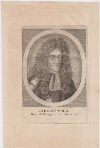 Kupferstich: Carolus V. D. G, Original, um 1690, Theatrum Europaeum, Merian