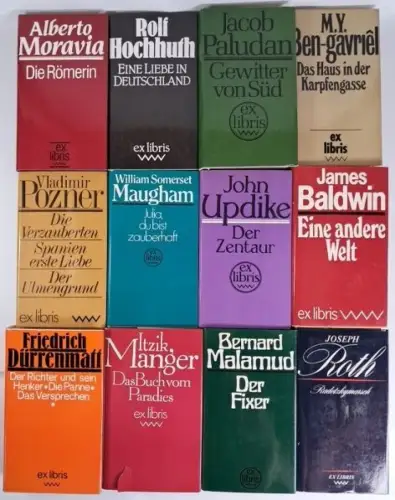 12 Bände ex libris DDR Volk und Welt, Moravia, Hochhuth, Paludan, Bengavriel ...