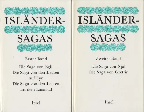Buch: Isländersagas, Heller, Rolf. 2 Bände, 1982, Insel Verlag, gebraucht, gut