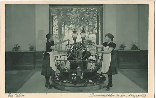 AK Bad Elster. Brunnenmädchen in der Moritzquelle. ca. 1928, Postkarte. Ca. 1928