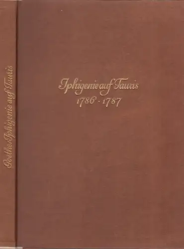 Buch: Iphigenie auf Tauris. Goethe, J. W. v., 1938, Insel Verlag, Faksimile