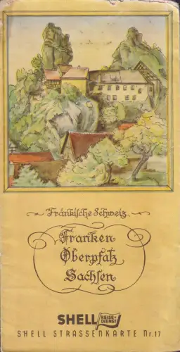 Shell Straßenkarte Nr. 17: Franken, Oberpfalz, Sachsen, Maßstab 1 : 470 000