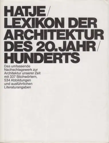 Buch: Hatje/ Lexikon der Architektur des 20. Jahrhunderts, Lampugnani. Lexikon