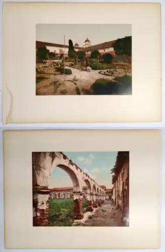 Foto: Mission Santa Barbara, Garden; Coridors Mission San Juan Capistrano, 1900