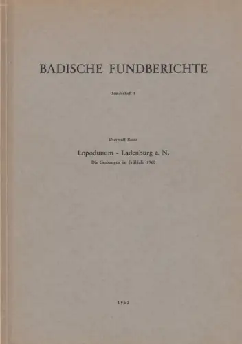 Buch: Lopodunum - Ladenburg a. N., Baatz, Dietwulf, 1962, Otto Kehrer