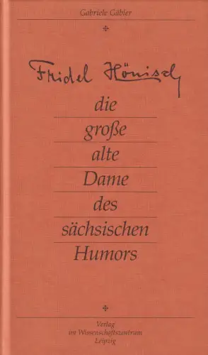 Buch: Fridel Hönisch. Gäbler, Gabriele, Verlag im Wissenschaftszentrum, signiert