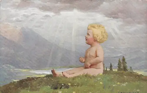 AK Vom Himmel gefallen. Künstlerpostkarte, ca. 1915, gebraucht, gut