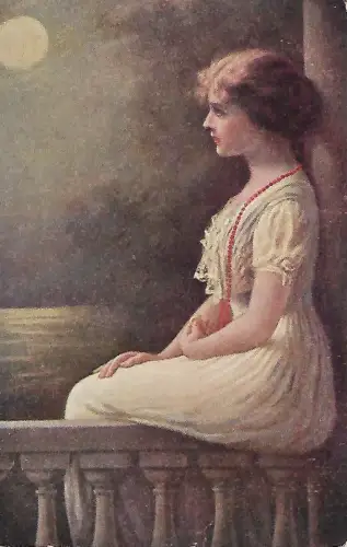 AK Erwartung des Geliebten, ca. 1918, gebraucht, gut