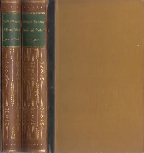 Buch: Soll und Haben, Freytag, Gustav, 1917, Hirzel, Roman, 6 Bücher, 2 Bände