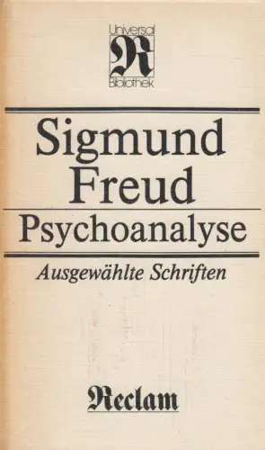Buch: Psychoanalyse, Freud, Sigmund. Reclams Universal-Bibliothek, 1985