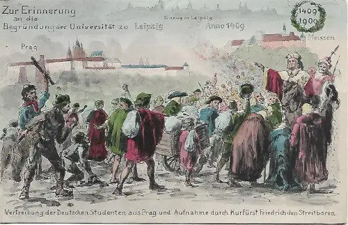 AK Zur Erinnerung an die Begründung der Universität zu Leipzig, gebraucht, gut
