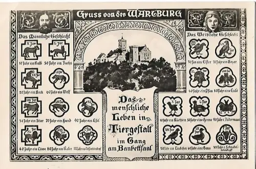AK Gruß von der Wartburg. ca. 1956, gebraucht, gut