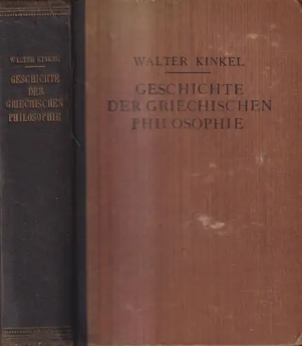 Buch: Geschichte der Philosophie, Walter Kinkel, 1906, Töpelmann, 2 Bände in 1