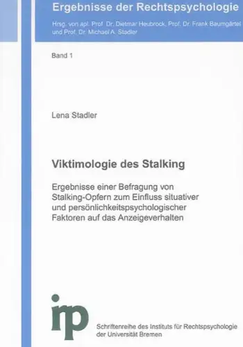 Buch: Viktimologie des Stalking, Stadler, Lena, 2006, Shaker, gebraucht sehr gut