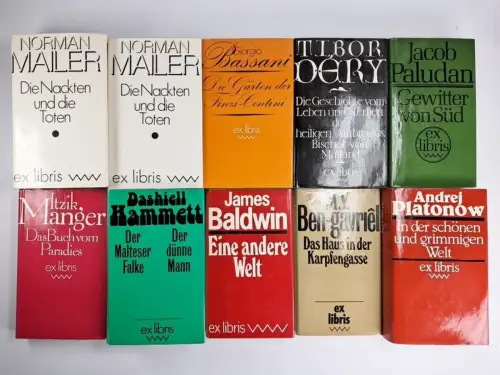 10 Bände ex libris DDR Volk und Welt, Baldwin, Mailer, Dery, Bengavriel ...