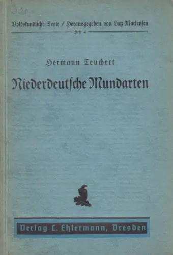 Buch: Niederdeutsche Mundarten, Hermann Teuchert, L. Ehlermann / Eichblatt